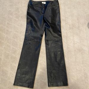 Milly stretch leather black pants in size 2. New without tags